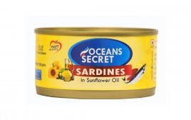 Oceans Secret Sardines In Sunflower Oil   Tin  180 grams